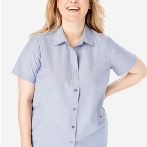 WOMAN WITHIN BUTTON DOWN PERFECT SHIRT